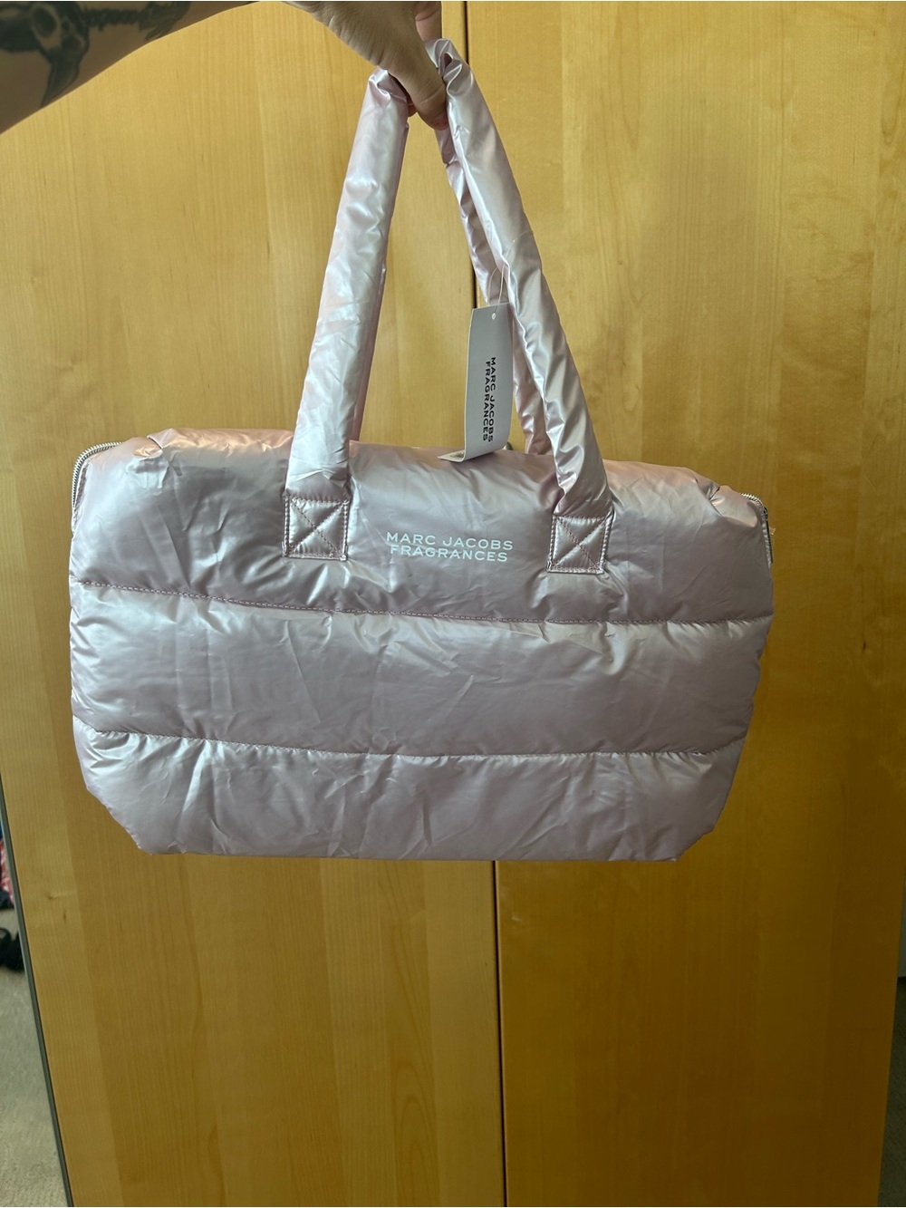 Marc Jacobs Quilted Puffer Travel Tote in Light Pink
